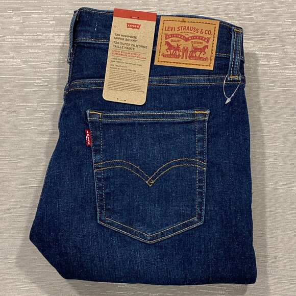 Levi's 720 Jeans Womens 31 x 28 High Rise Super Skinny Medium Wash Stretch Denim - Picture 4 of 14